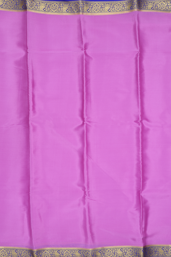 Mysore Silk Saree In Lavender With Contrast Border