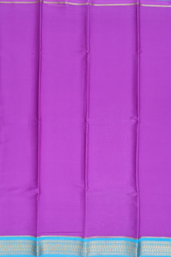 Mysore Silk Saree In Lavender With Contrast Border