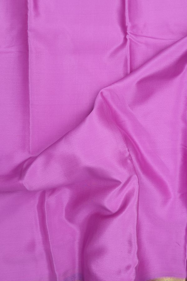 Mysore Silk Saree In Lavender With Contrast Border