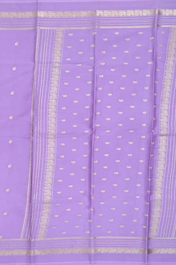 Mysore Silk Saree In Lavender With Paisley Buttas