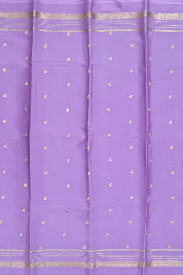 Mysore Silk Saree In Lavender With Paisley Buttas