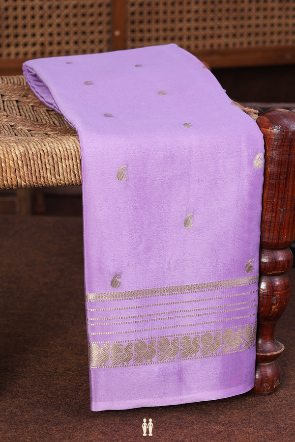 Mysore Silk Saree In Lavender With Paisley Buttas