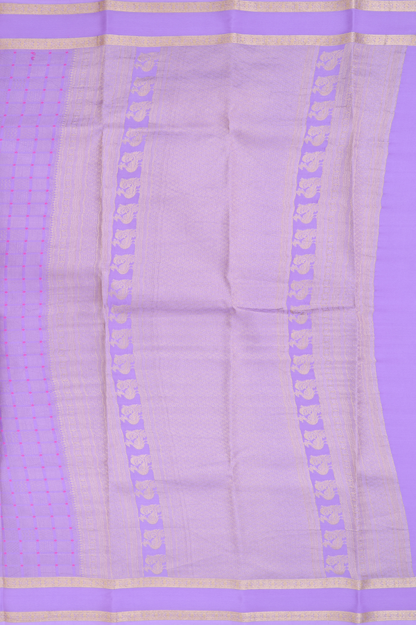 Mysore Silk Saree In Lavender With Square Buttas