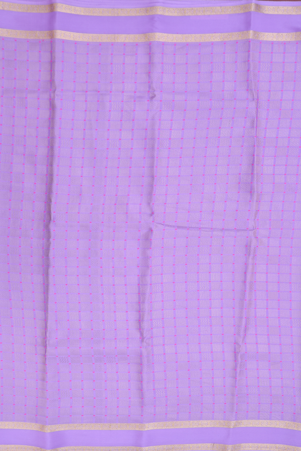 Mysore Silk Saree In Lavender With Square Buttas