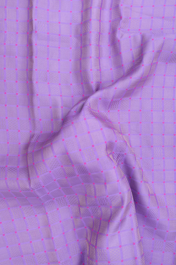 Mysore Silk Saree In Lavender With Square Buttas