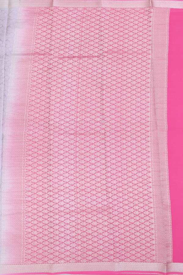 Mysore Silk Saree In Light Grey With Brocade Design