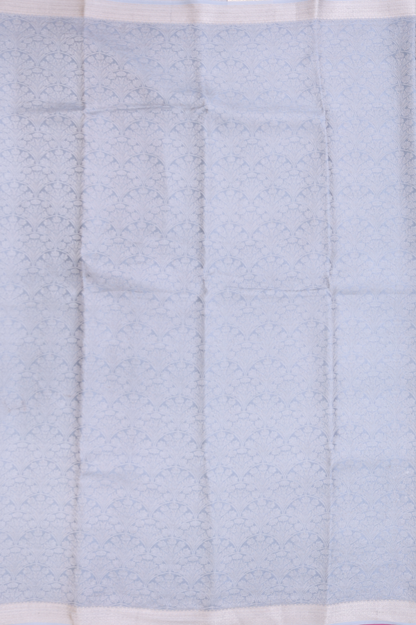 Mysore Silk Saree In Light Grey With Brocade Design