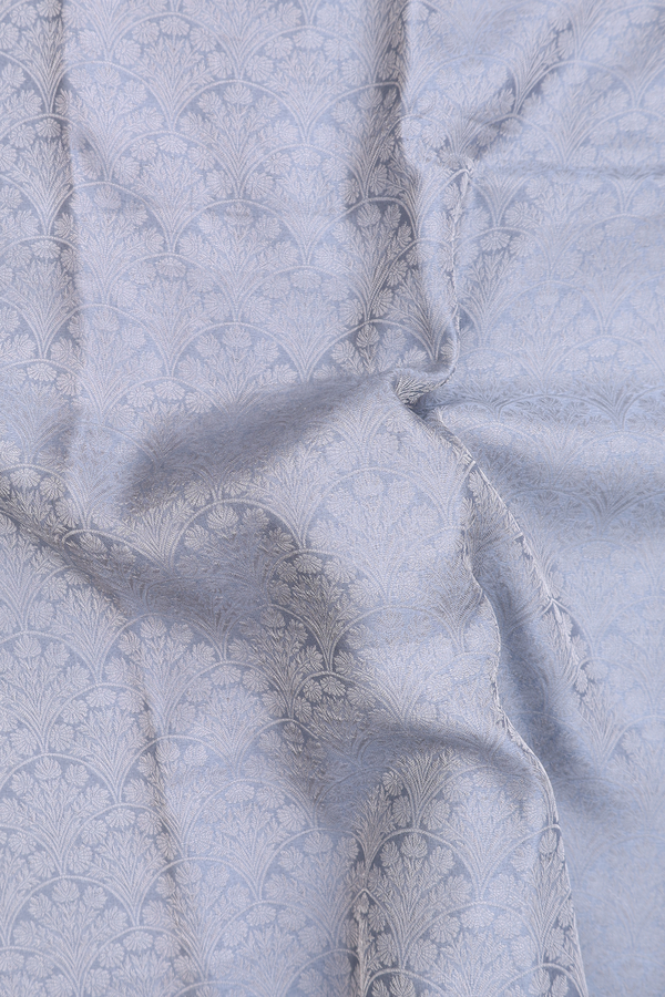 Mysore Silk Saree In Light Grey With Brocade Design