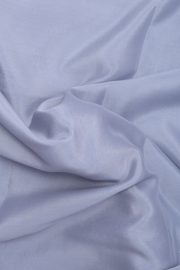 Mysore Silk Saree In Light Grey With Zari Border