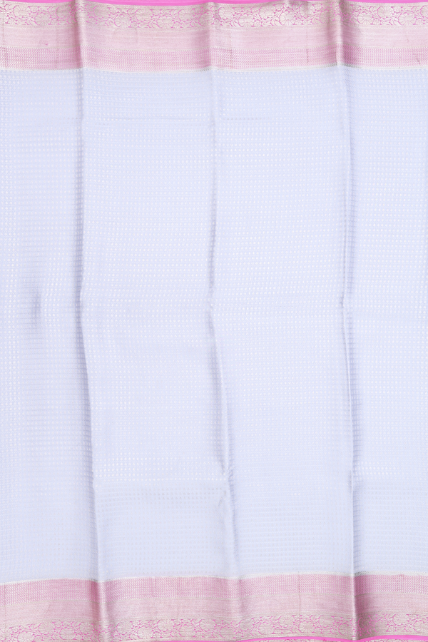 Mysore Silk Saree In Light Grey With Zari Buttis