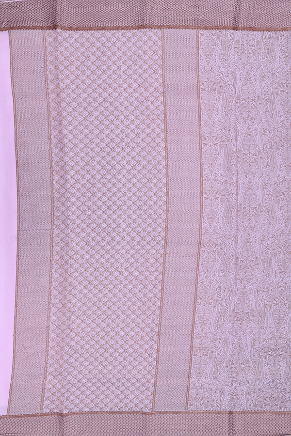 Mysore Silk Saree In Lilac Pink With Threadwork Design