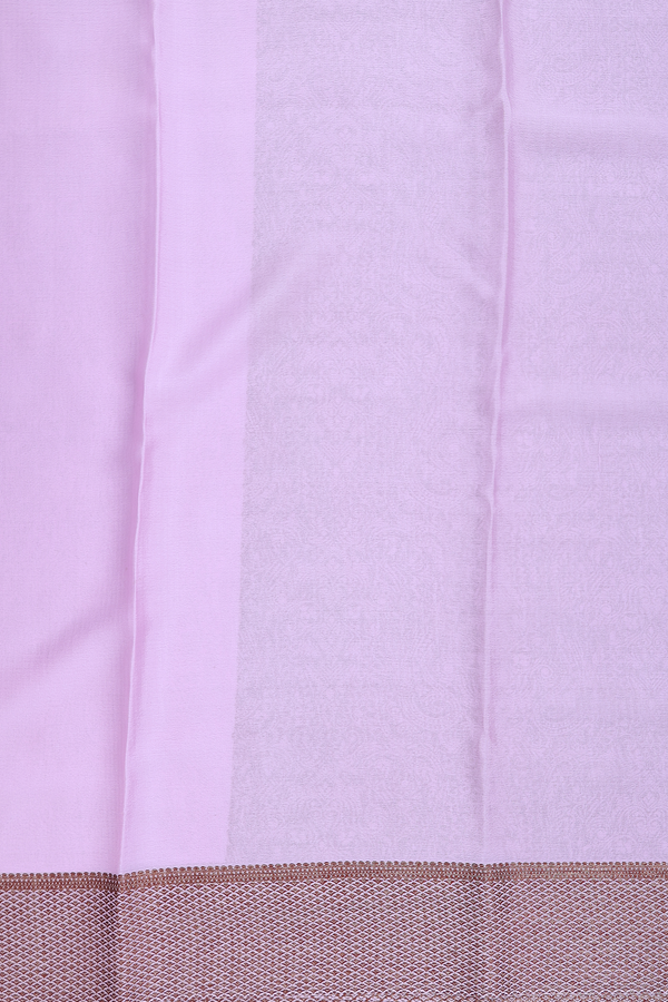 Mysore Silk Saree In Lilac Pink With Threadwork Design