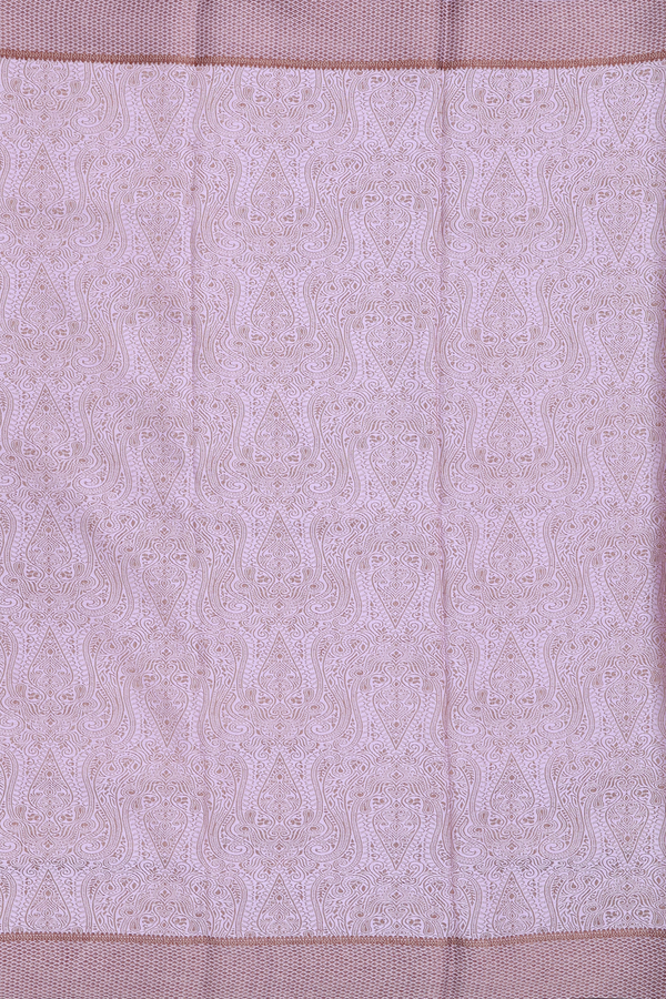 Mysore Silk Saree In Lilac Pink With Threadwork Design