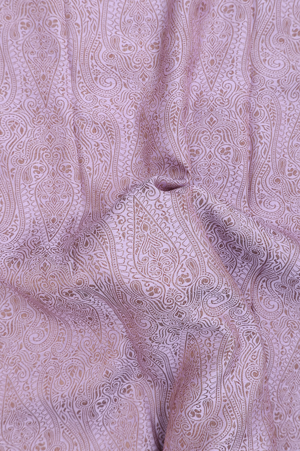 Mysore Silk Saree In Lilac Pink With Threadwork Design