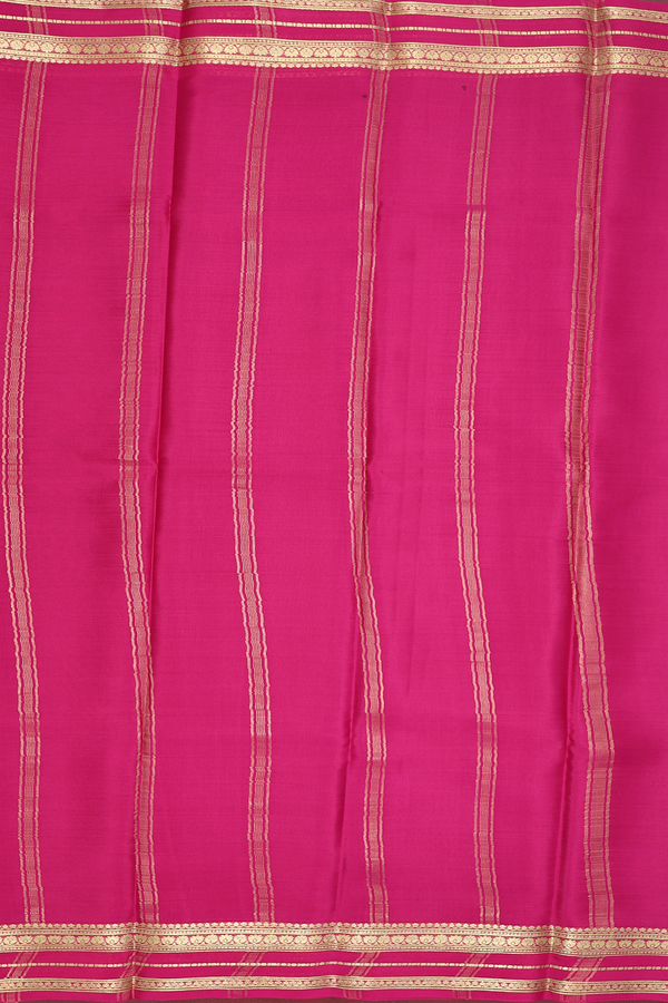 Mysore Silk Saree In Lime Green With Contrast Border