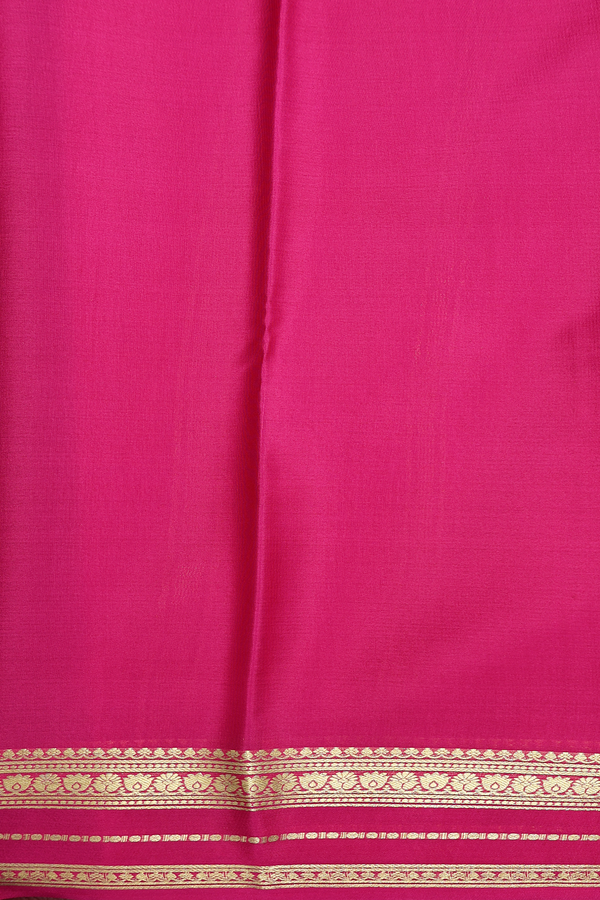 Mysore Silk Saree In Lime Green With Contrast Border