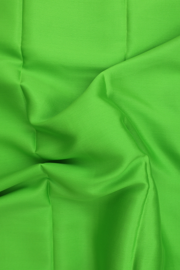 Mysore Silk Saree In Lime Green With Zari Border