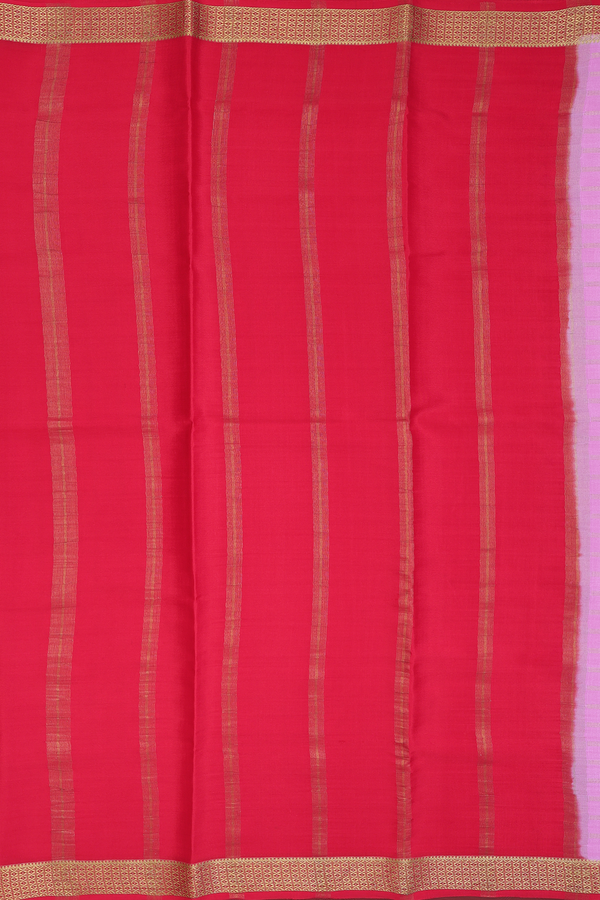 Mysore Silk Saree In Lotus Pink With Checks Design