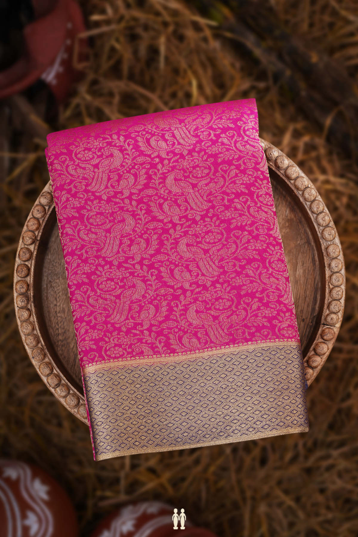 Mysore Silk Saree In Magenta With Brocade Design