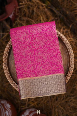 Mysore Silk Saree In Magenta With Brocade Design