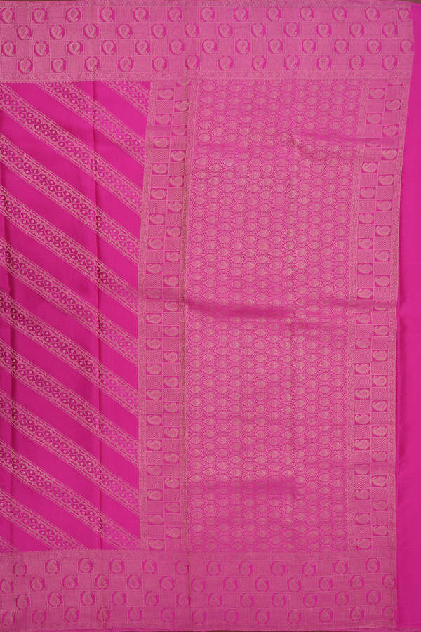 Mysore Silk Saree In Magenta With Diagonal Design