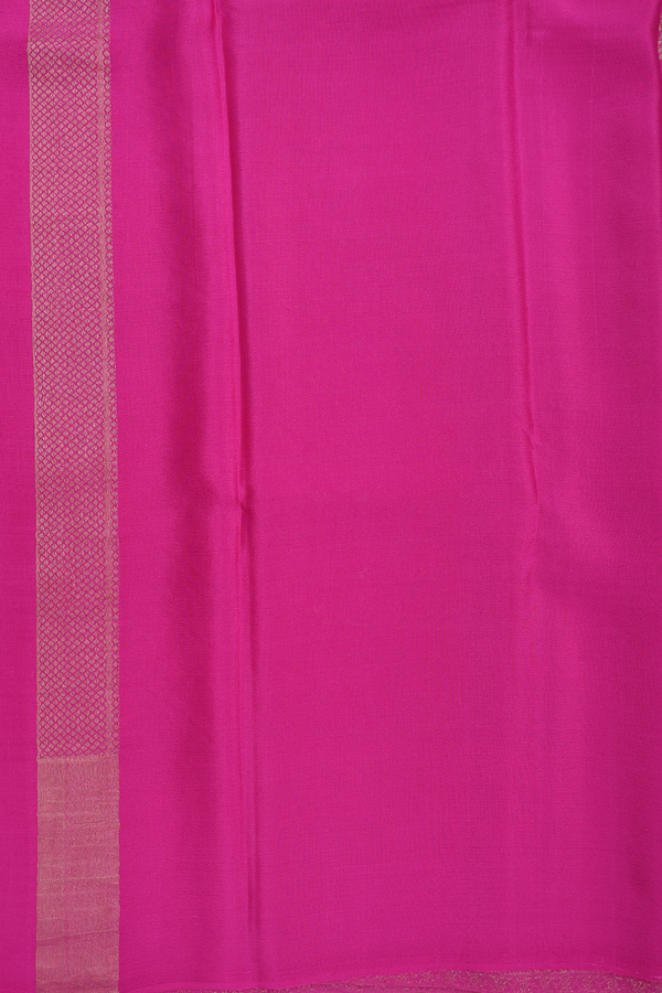Mysore Silk Saree In Magenta With Diagonal Design