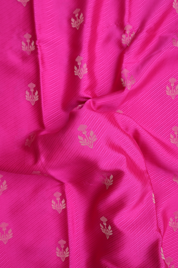 Mysore Silk Saree In Magenta With Floral Buttas