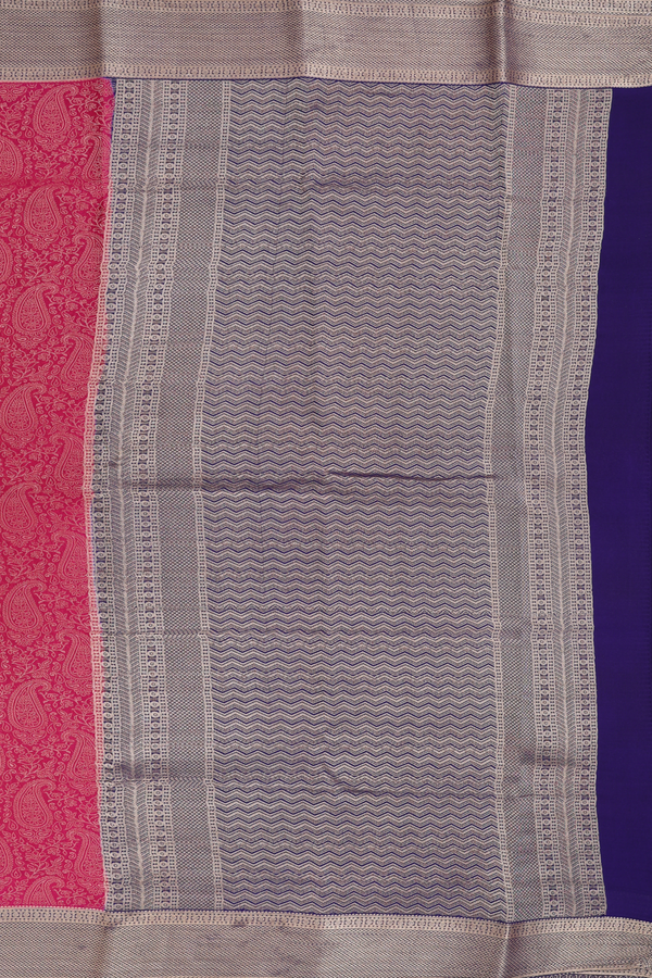 Mysore Silk Saree In Magenta With Paisley Design