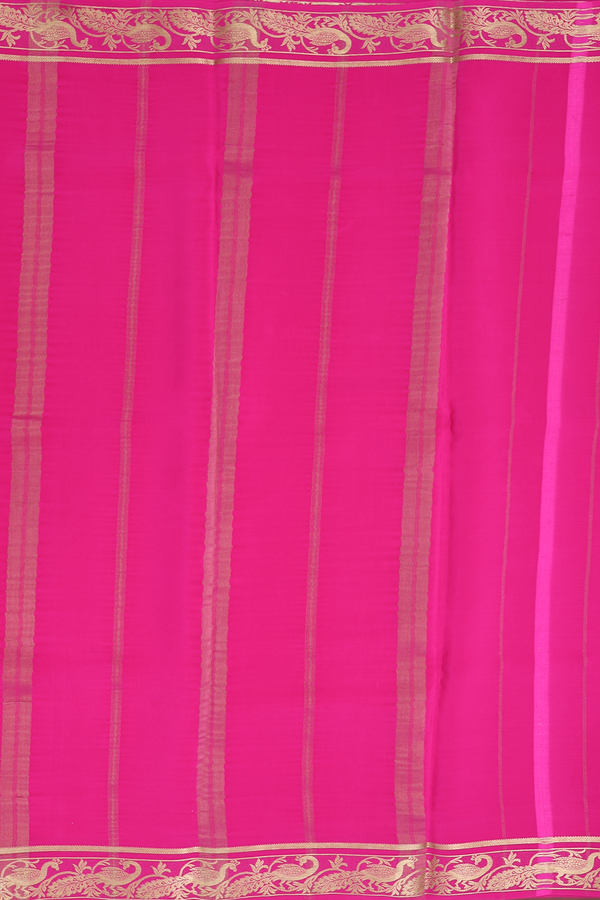 Mysore Silk Saree In Magenta With Zari Border