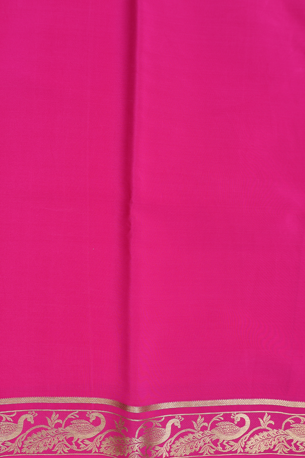 Mysore Silk Saree In Magenta With Zari Border