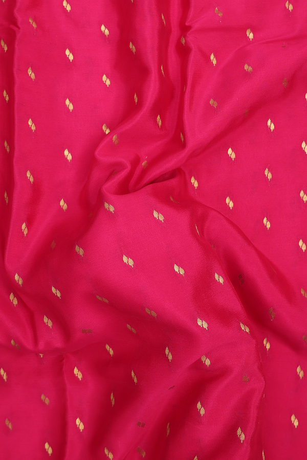 Mysore Silk Saree In Rani Pink With Zari Buttis