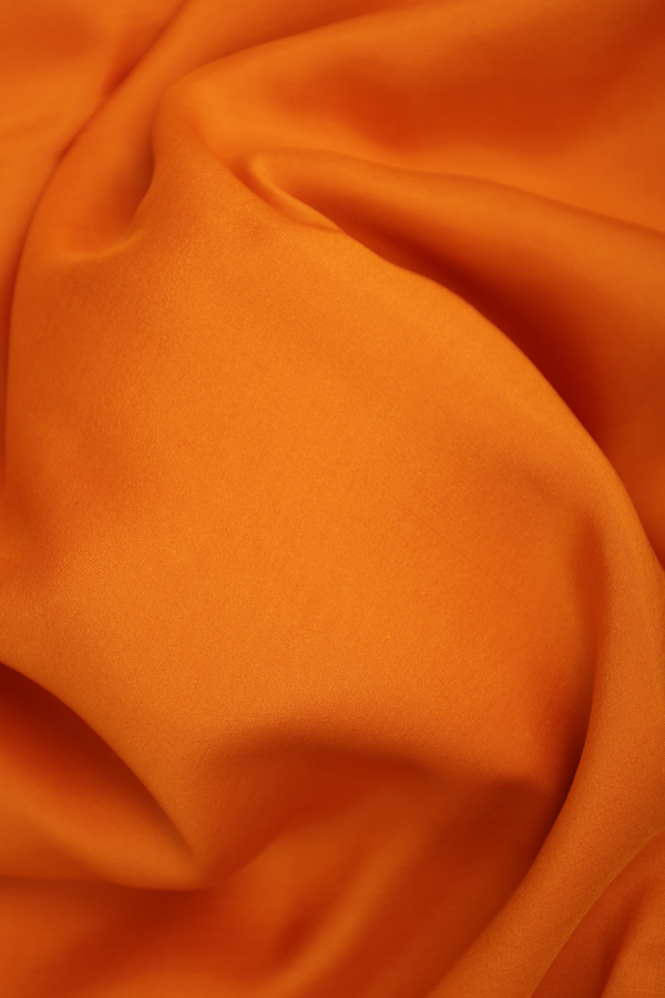 Mysore Silk Saree In Marigold Orange With Contrast Border