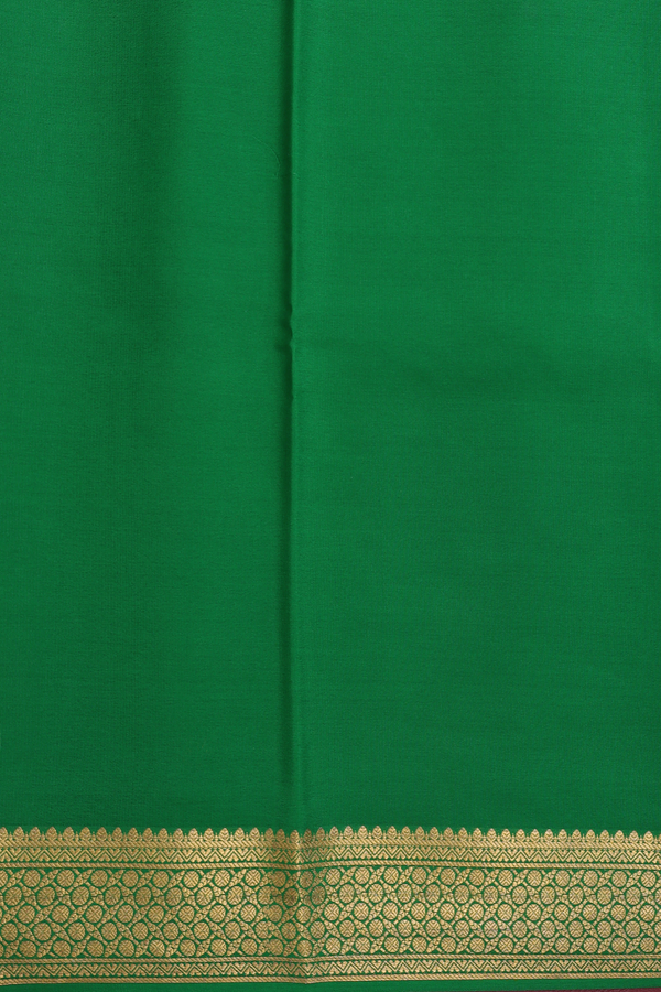 Mysore Silk Saree In Maroon With Zari Buttas