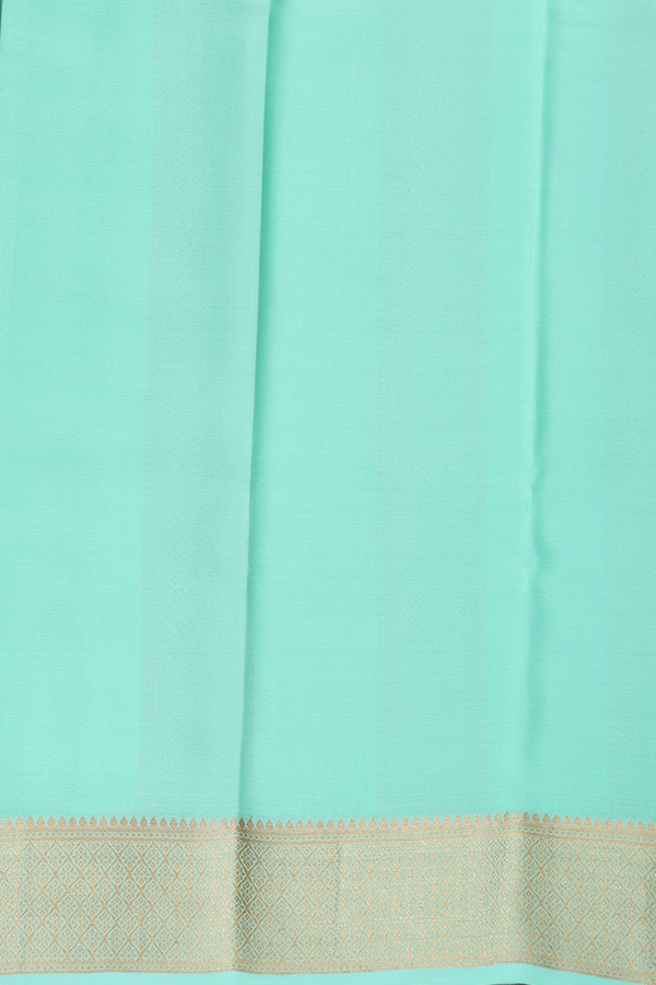 Mysore Silk Saree In Mint Green With Checks Design