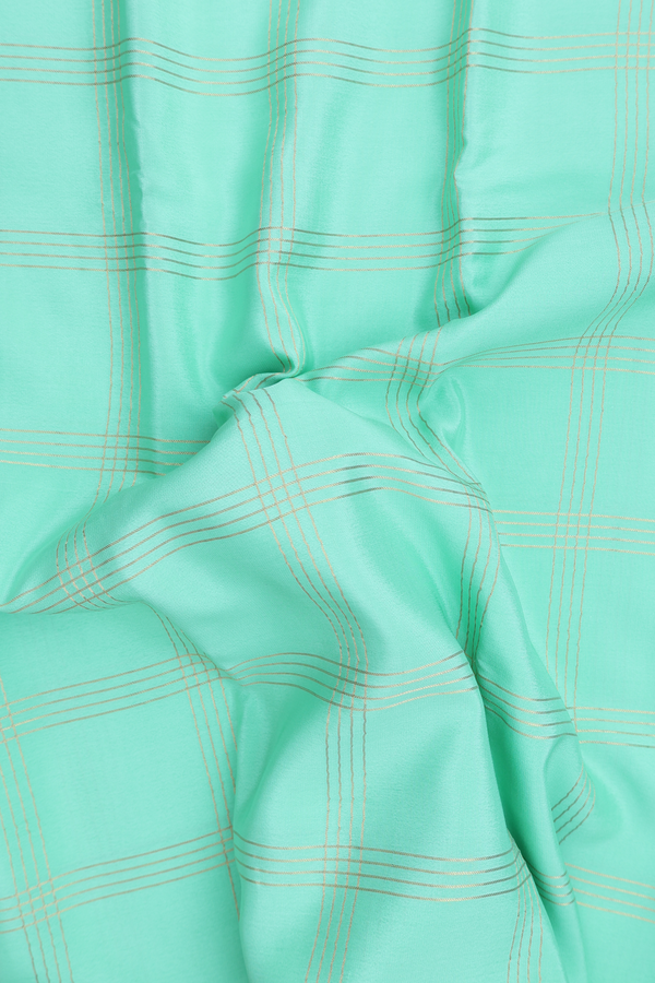 Mysore Silk Saree In Mint Green With Checks Design