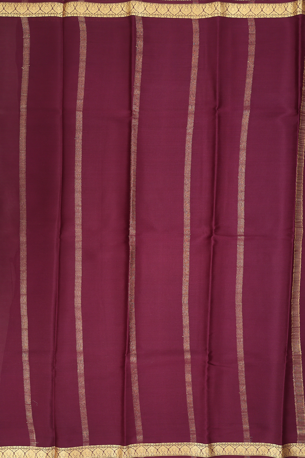 Mysore Silk Saree In Mint Green With Contrast Border