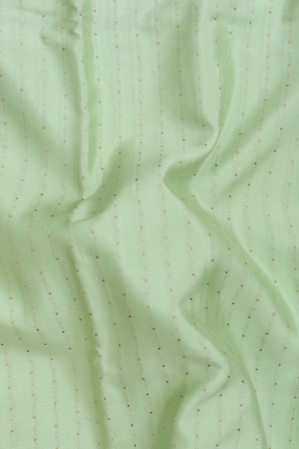Mysore Silk Saree In Mint Green With Stripes Design