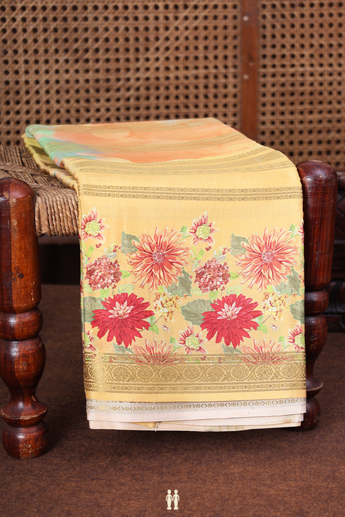 Mysore Silk Saree In Multicolor With Stripes Design