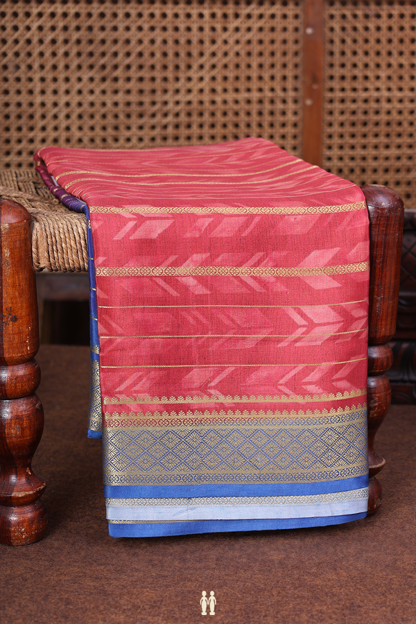 Mysore Silk Saree In Multicolor With Stripes Design