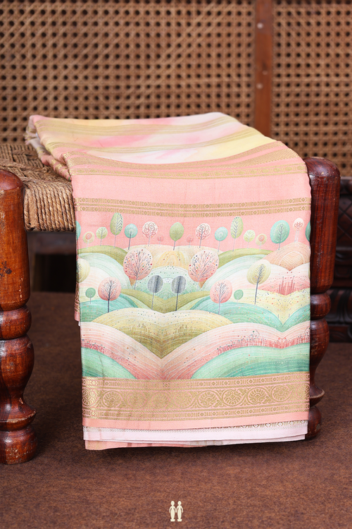 Mysore Silk Saree In Multicolor With Stripes Design