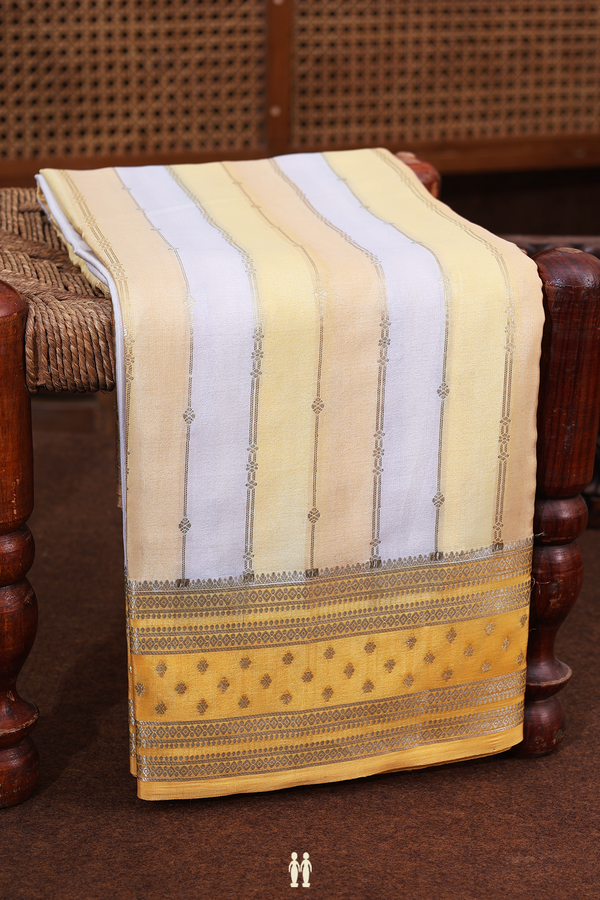 Mysore Silk Saree In Multicolor With Stripes Design
