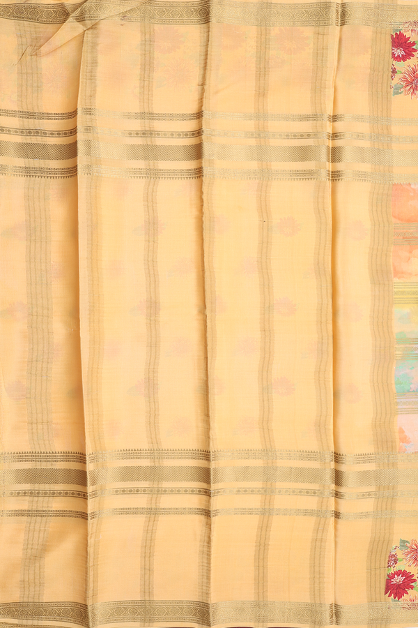 Mysore Silk Saree In Multicolor With Stripes Design
