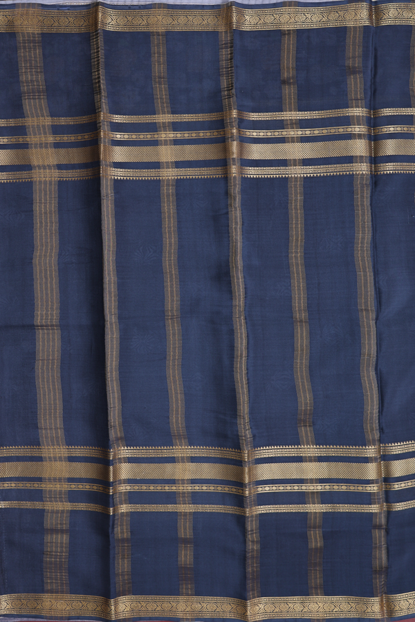 Mysore Silk Saree In Multicolor With Stripes Design