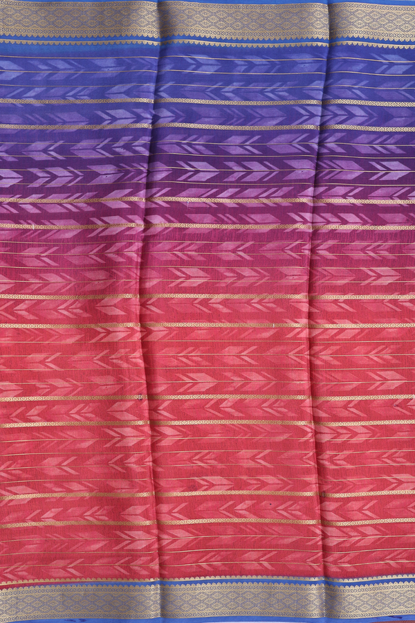 Mysore Silk Saree In Multicolor With Stripes Design