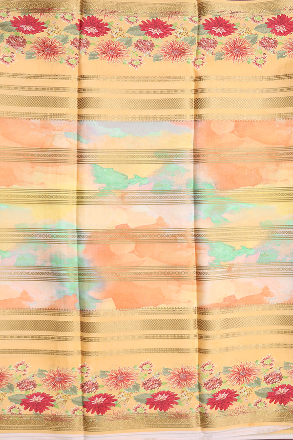 Mysore Silk Saree In Multicolor With Stripes Design