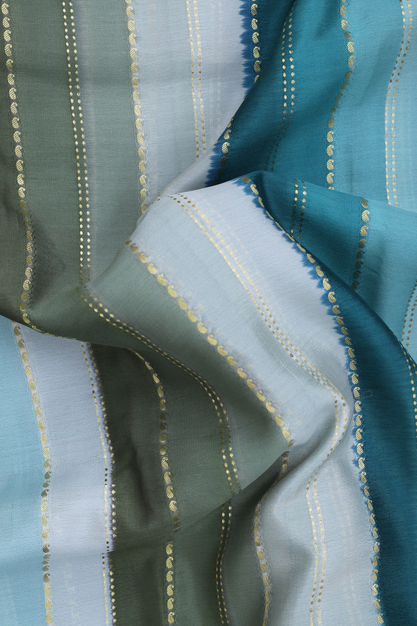 Mysore Silk Saree In Multicolor With Stripes Design
