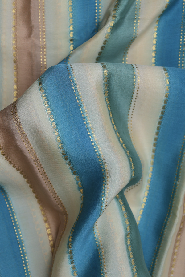 Mysore Silk Saree In Multicolor With Stripes Design