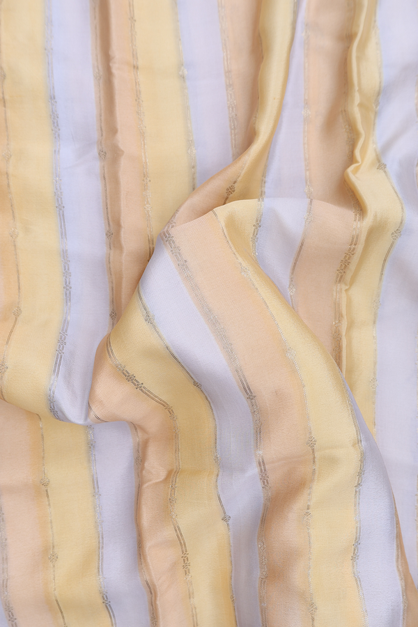 Mysore Silk Saree In Multicolor With Stripes Design