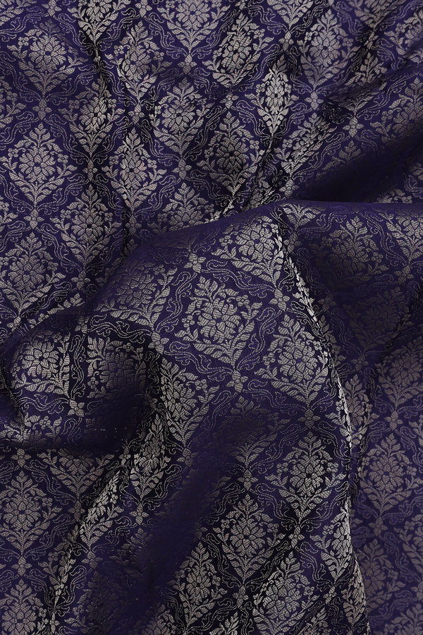 Mysore Silk Saree In Navy Blue With Brocade Design