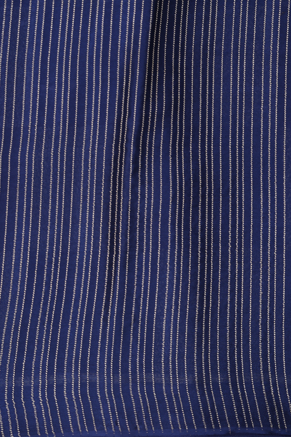 Mysore Silk Saree In Navy Blue With Checks Design